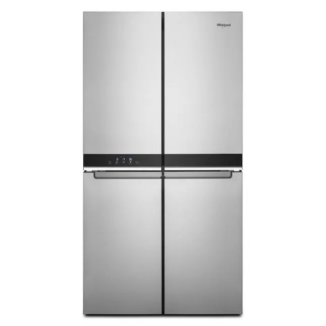 Whirlpool Counter-depth 19.4-cu ft 4-Door French Door Refrigerator with Ice Maker (Fingerprint-resistant Stainless Finish) ENERGY STAR