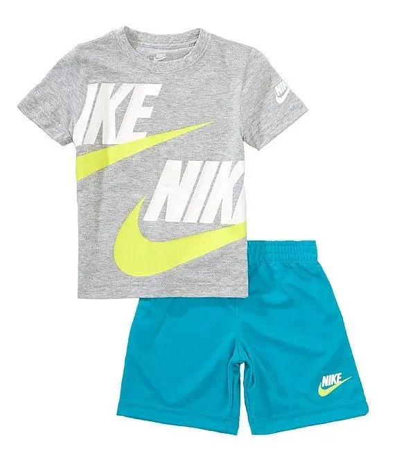 Little Boys Split Futura Short Sleeve Jersey T-Shirt & Tricot Shorts Set