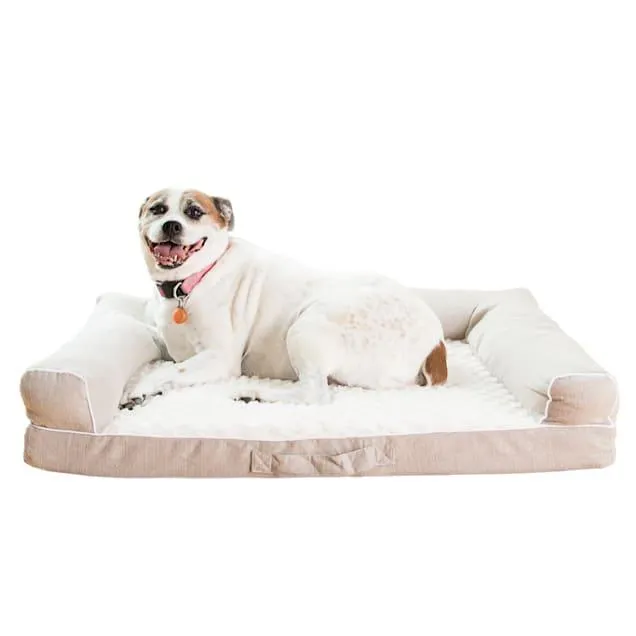 Armarkat Memory Foam Dog Bed, 35" L X 28" W X 8" H, Ivory