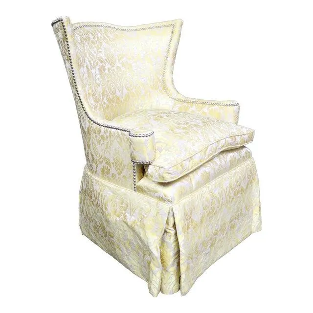 Lane Furniture Yellow Damask Wingback