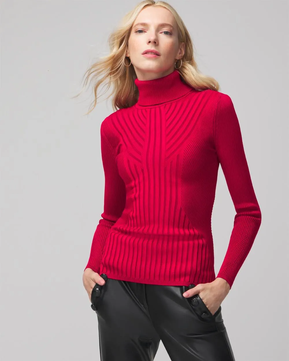 Long-Sleeve Ribbed Turtleneck
