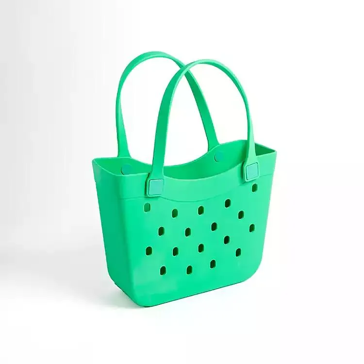 Medium Green Curve Carry-All Basket Tote