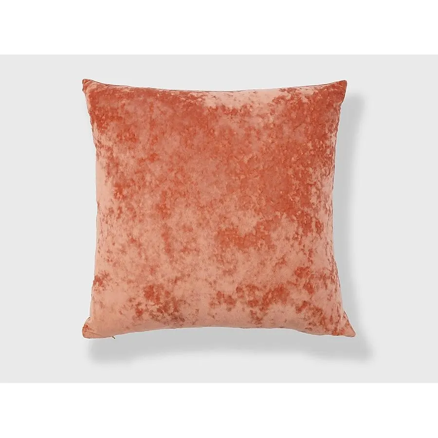 FRESHMINT Affably Crushed Velvet 20-in x 20-in Apricot Orange Square Indoor Decorative Pillow
