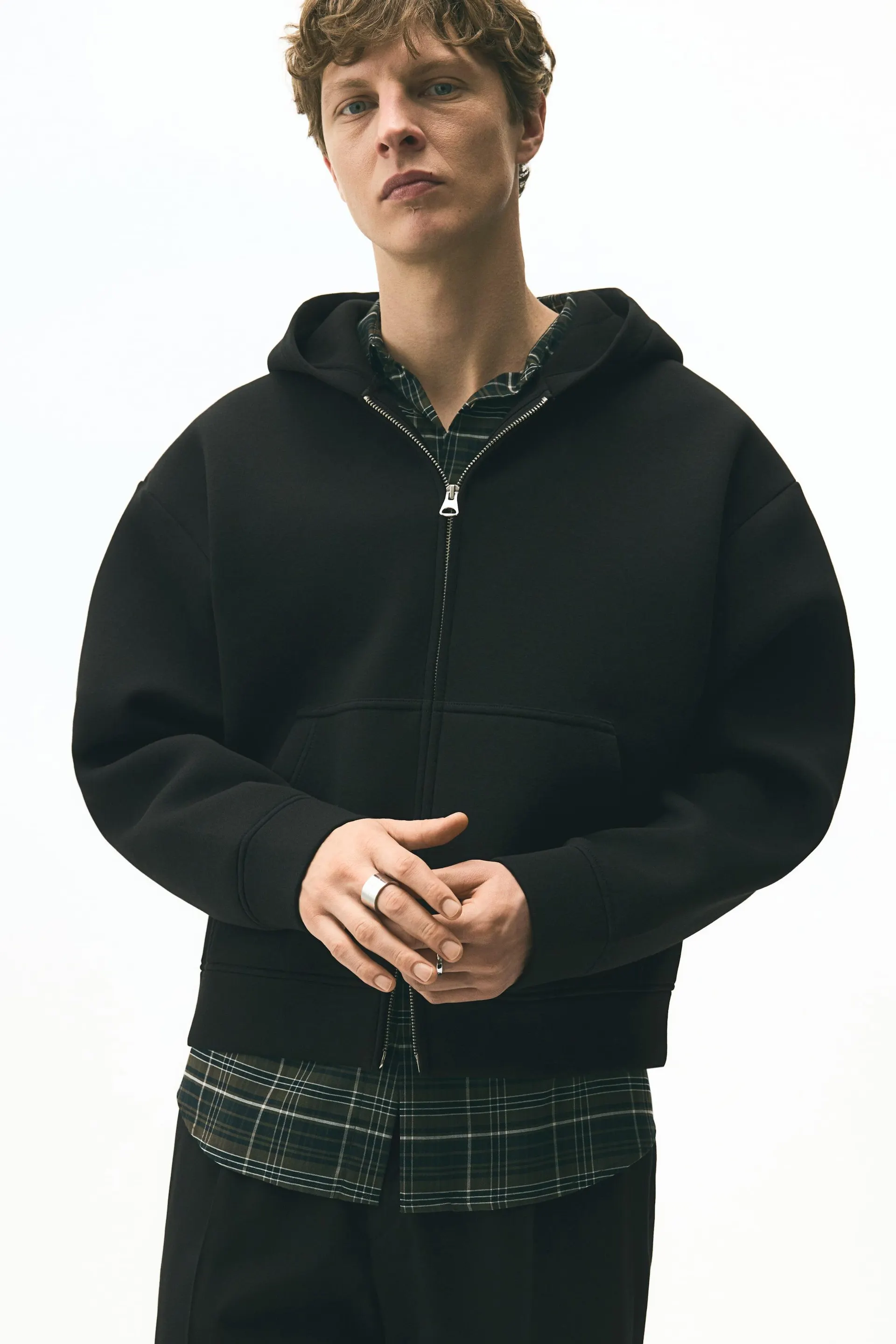 Sudadera Loose Fit con gorro y zíper