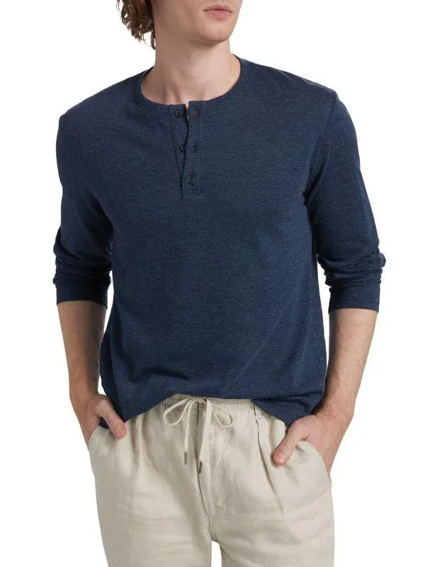COLLECTION Heathered Long-Sleeve Henley