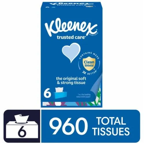 Kleenex Trusted Care Facial Tissues Flat Boxes 2 Ply