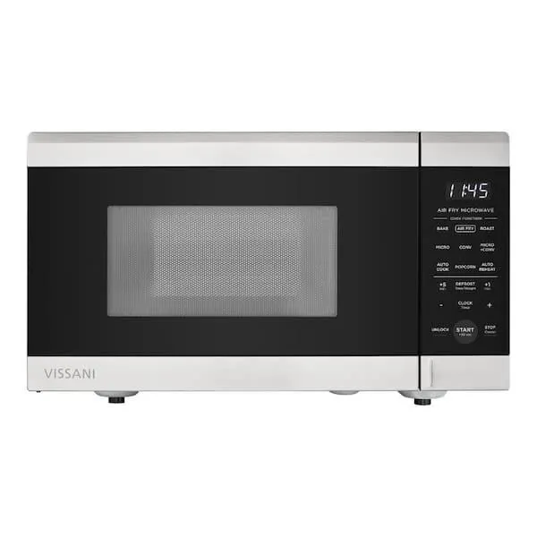 19 in. W, 0.9 cu. ft. 900-Watt Countertop Microwave in Stainless Steel with Air Fryer