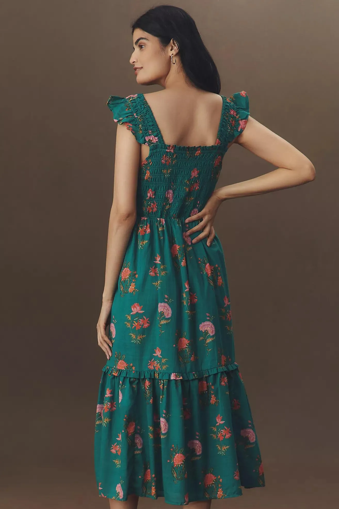 The Peregrine Square-Neck Midi Dress