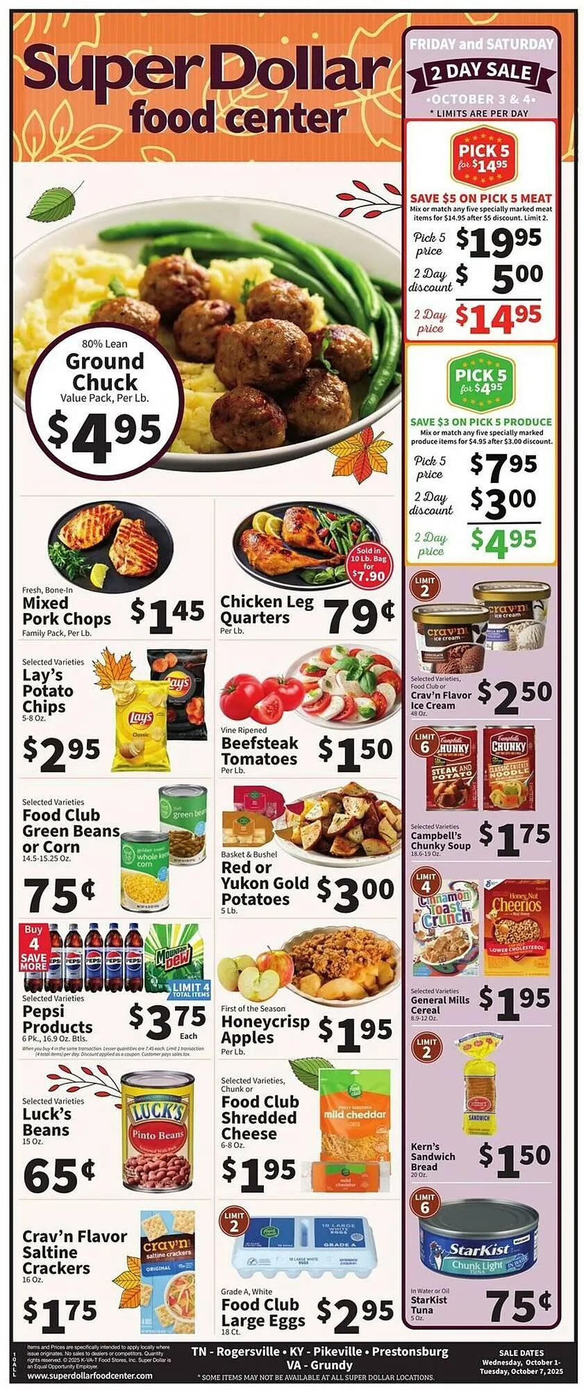 Weekly ad Super Dollar Food Center weekly ad from October 1 to October 7 2025 - Page 1