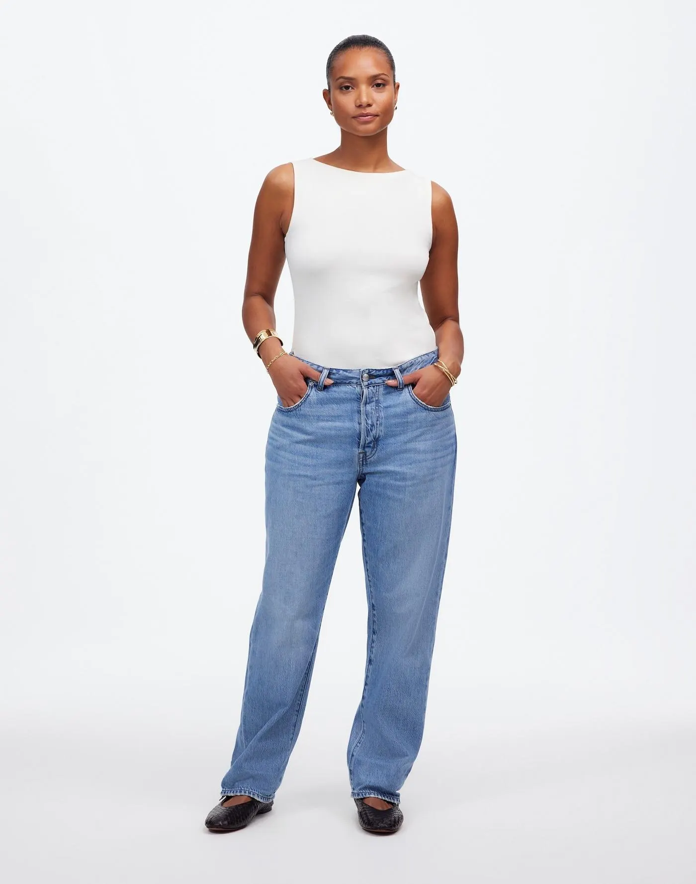 The Curvy Dean Easy Straight Jean in Northridge Wash: Airy Denim Edition