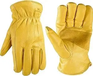 Men's Winter Leather Work Gloves, 100-gram Thinsulate, Cowhide, Lined Leather, Large (Wells Lamont 1108L) , Yellow