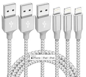 iPhone Charger 3 Pack 10 ft Apple MFi Certified Lightning Nylon Braided Cable Fast Charging Cord Compatible with iPhone 13 12 11 Pro Max XR XS X 8 7 6 Plus SE iPad and More