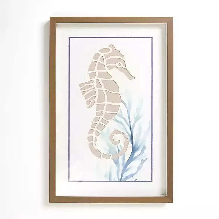 Seahorse Shadowbox Wall Plaque