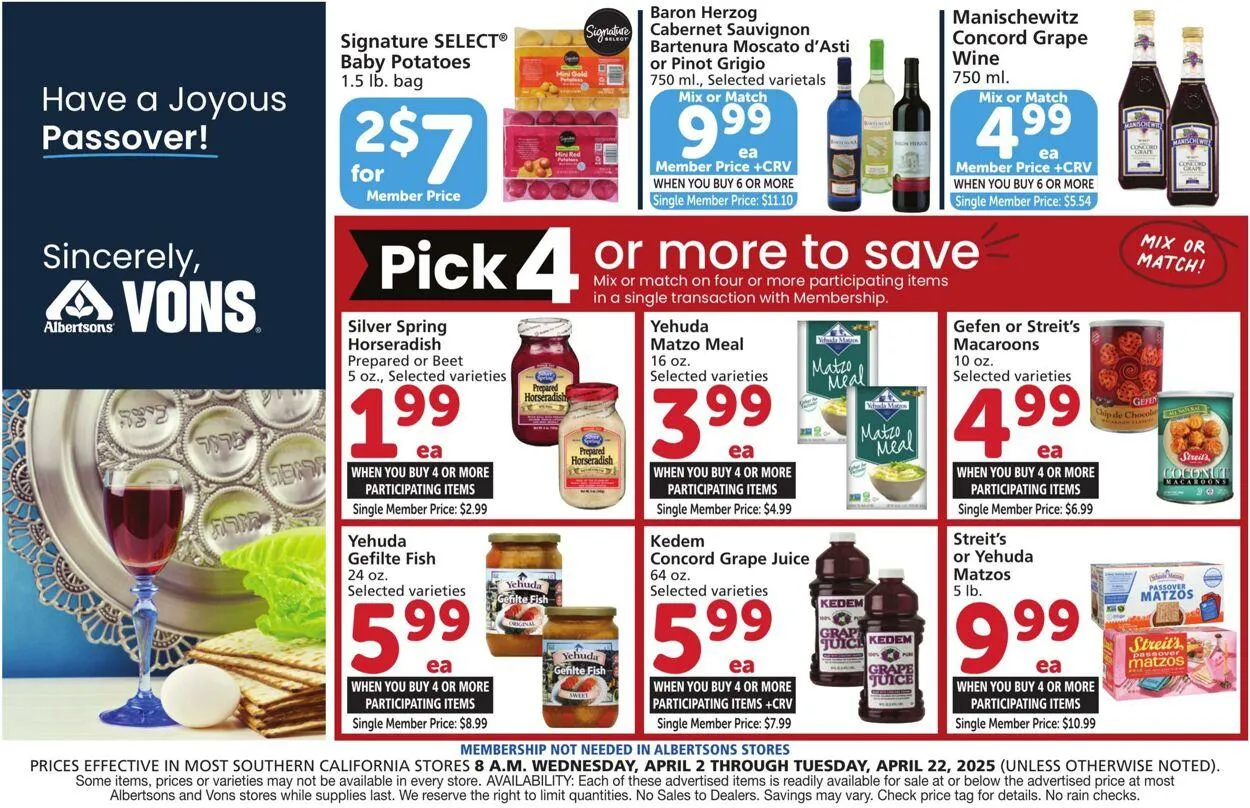 Catálogo de Vons Current weekly ad 2 de abril al 22 de abril 2025 - Página 1