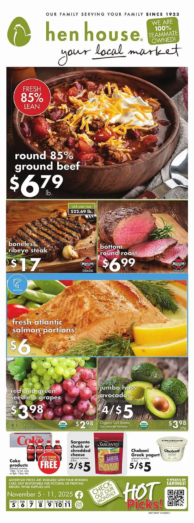 Weekly ad Hen House weekly ad from November 5 to November 11 2025 - Page 1