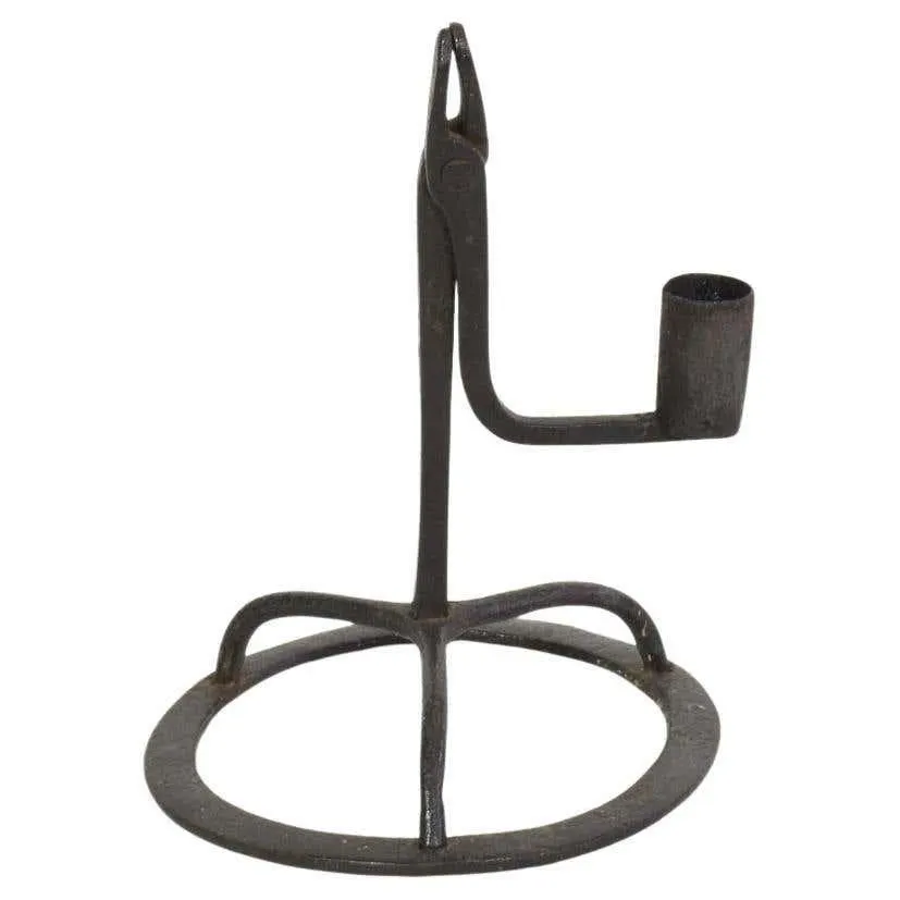 French, 17/ 18th Century Hand Forged Iron Candleholder