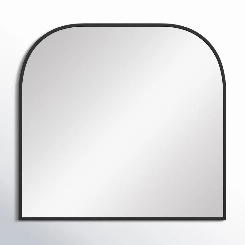 38" x 40" Black Sabine Metal Wide Arch Wall Mirror
