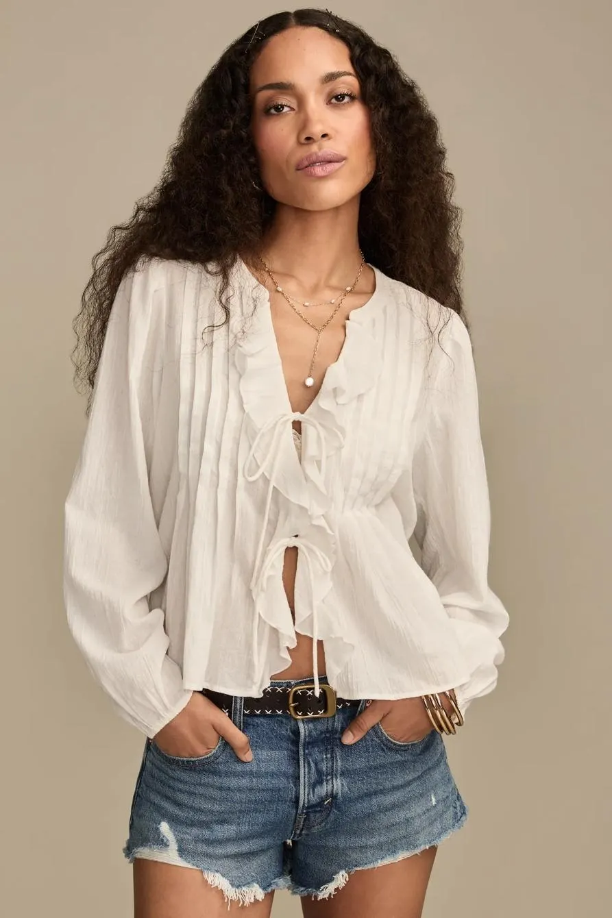 long sleeve ruffle flyaway