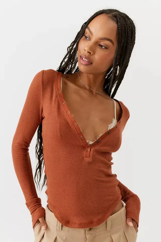 Out From Under Snap Henley Top