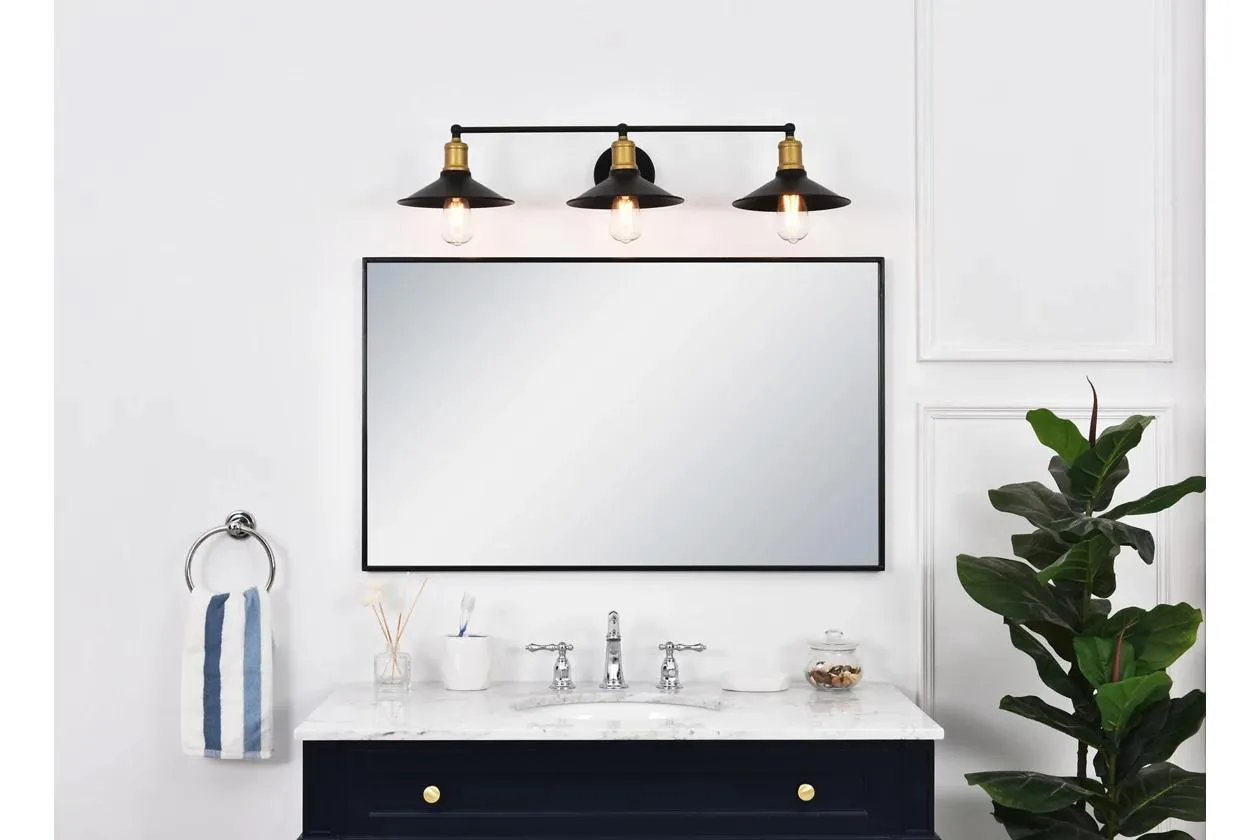 Etude 3 Light Brass And Black Wall Sconce