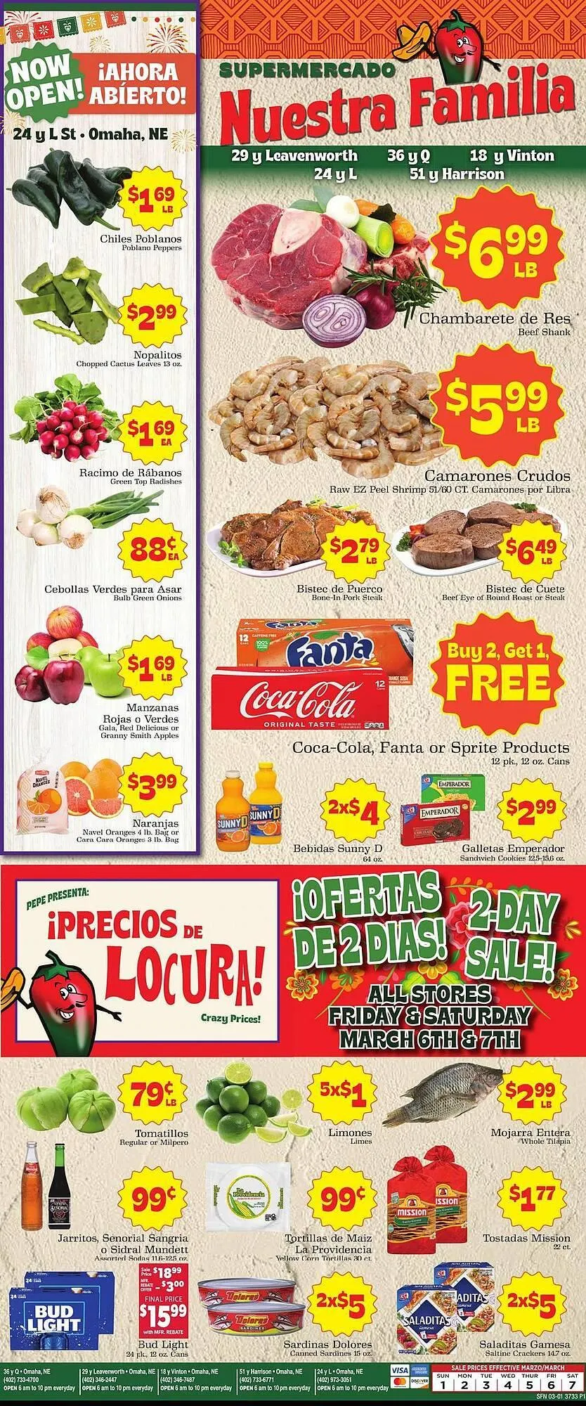 Weekly ad Supermercado Nuestra Familia weekly ad from March 1 to March 7 2026 - Page 1