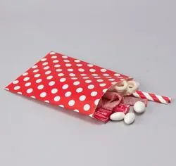 Red Polka Dots Paper Treat Bags (Package of 10 pieces)