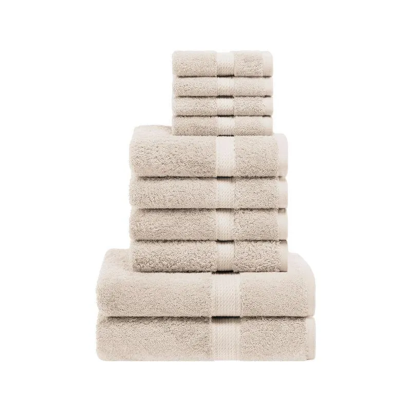 Premium Cotton 800 GSM Heavyweight Plush Luxury 10 Piece Bathroom Towel Set by Blue Nile Mills