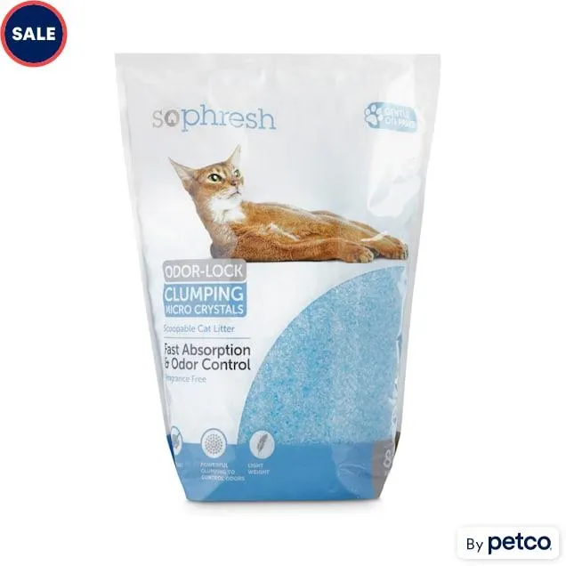 So Phresh Scoopable Odor-Lock Clumping Micro Crystal Cat Litter in Blue Silica, 8 lbs.