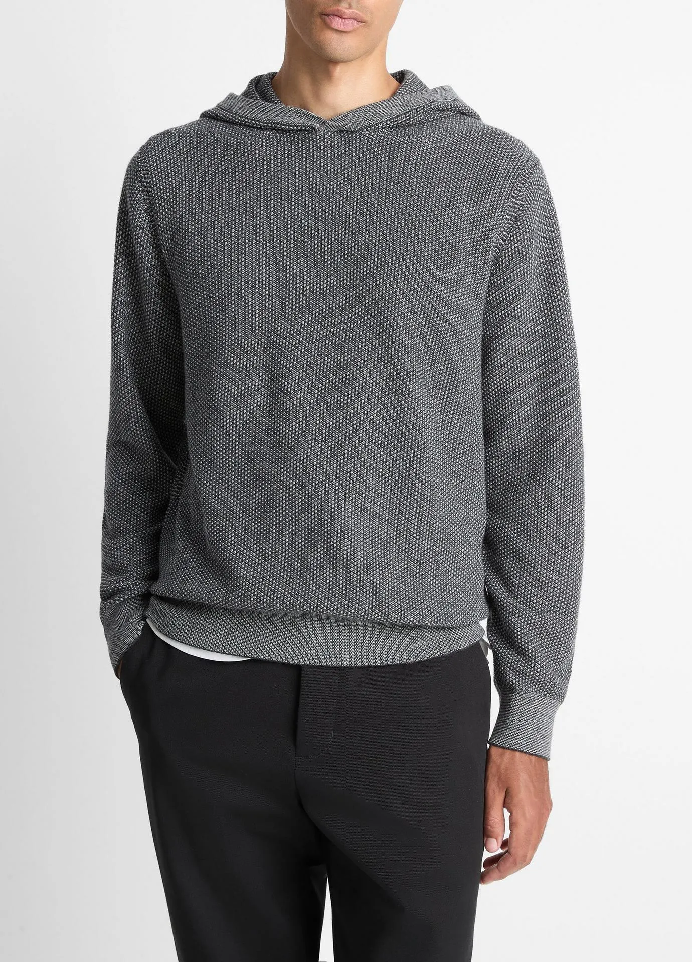 Geo-Jacquard Wool-Blend Sweater Hoodie
