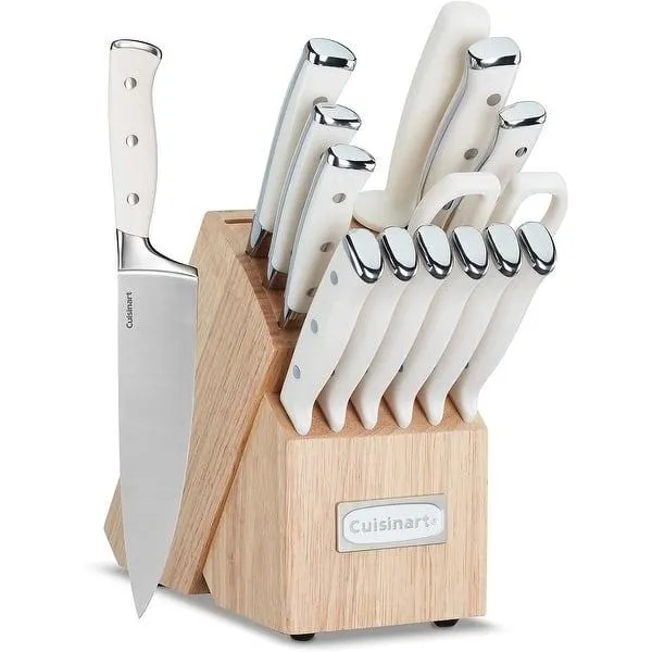 Cuisinart C77CTR-15P Classic Forged Triple Rivet, 15-Piece Knife Set with Block, Superior High-Carbon Stainless Steel Blades