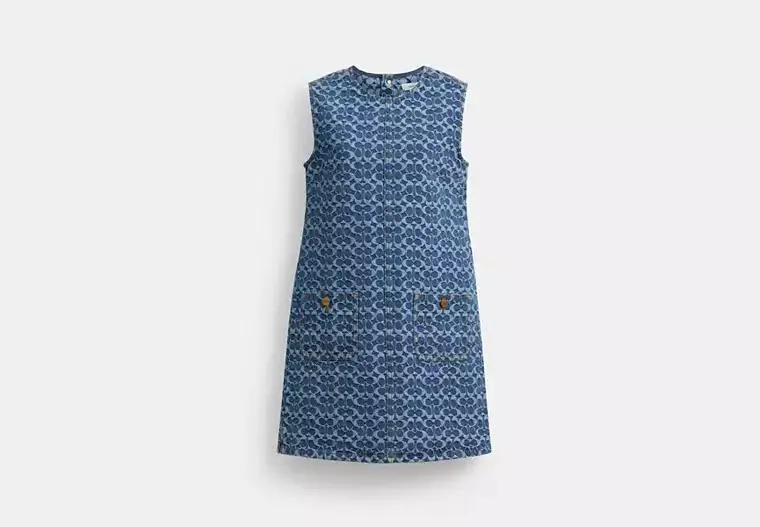 Signature Denim Mini Dress In Organic Cotton