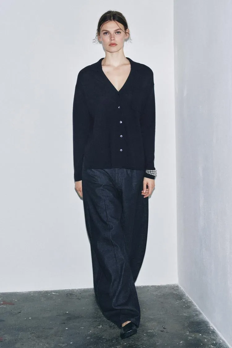 100% EXTRA SOFT OVERSIZED WOOL POLO JACKET