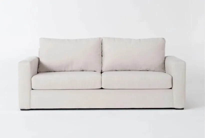 Araceli II Sand Beige Fabric 86" Sofa | Track Arms | Loose Reversible Back