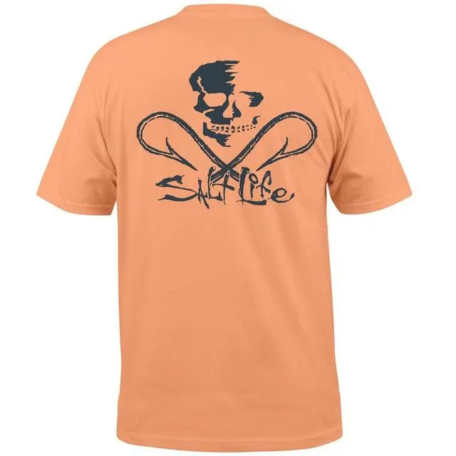 Salt Life Mens Skull 'N Hooks Pocket T-Shirt