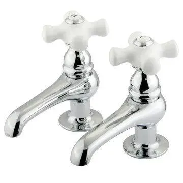 Restorers Restoration Basin Cock Faucet - Porcelain Cross