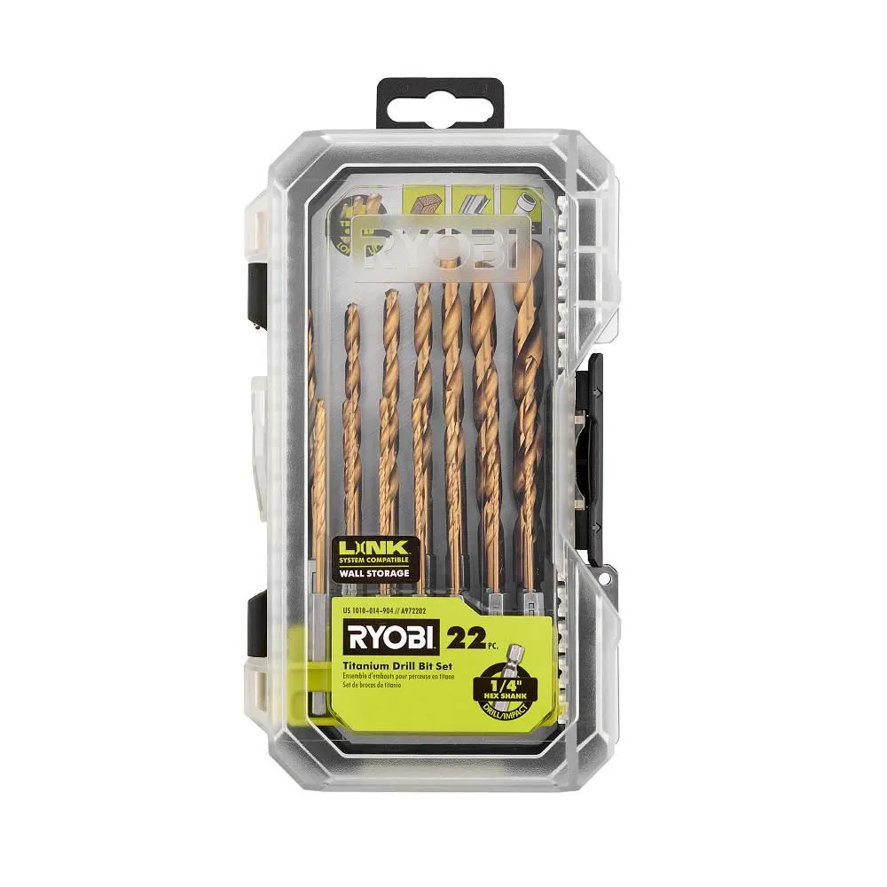 22 PC. TITANIUM DRILL BIT SET