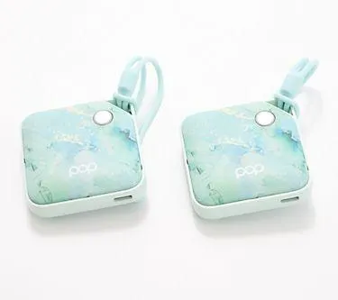 Pop Sonic Set of 2 USB Rechargeable Handwarmers w/ LED Light