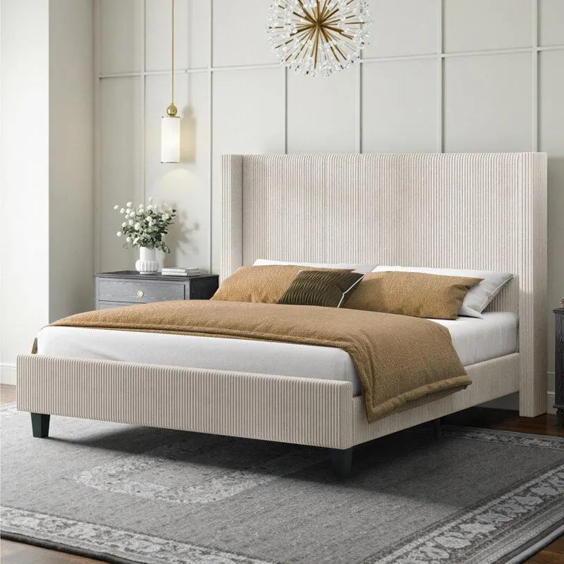 Wauseon Corduroy Upholstered Bed