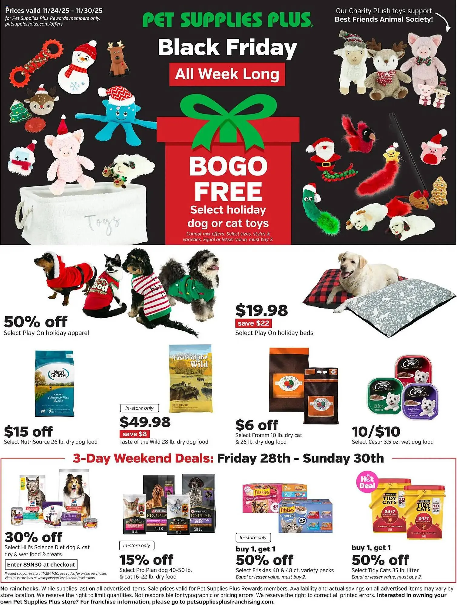 Weekly ad Pet Supplies Plus flyer from November 24 to November 30 2025 - Page 1