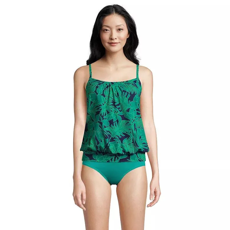 Women's Lands' End UPF 50 Blouson Tankini Swimsuit Top