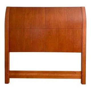 Late 20th Century Large Danish Modern Style Solid Hardwood Queen Headboard