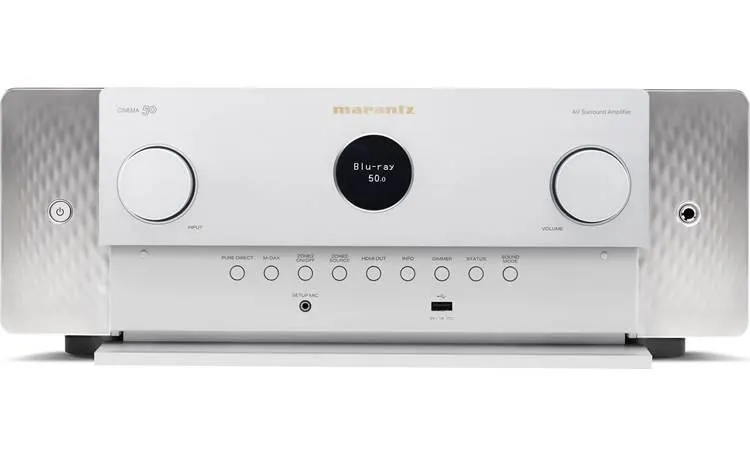 Marantz Cinema 50 9.4-channel home theater receiver with Dolby Atmos®, Bluetooth®, Apple AirPlay® 2, and Amazon Alexa compatibility (Silver Gold)