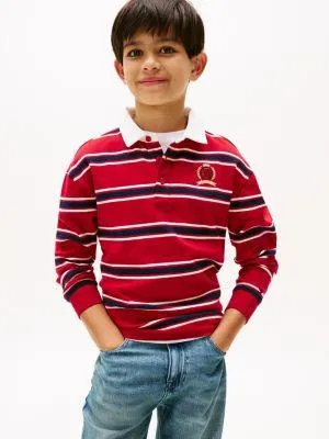 Kids' Rugby Stripe Interlock Polo