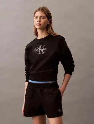 Monogram Logo Fleece Relaxed Sweatshirt