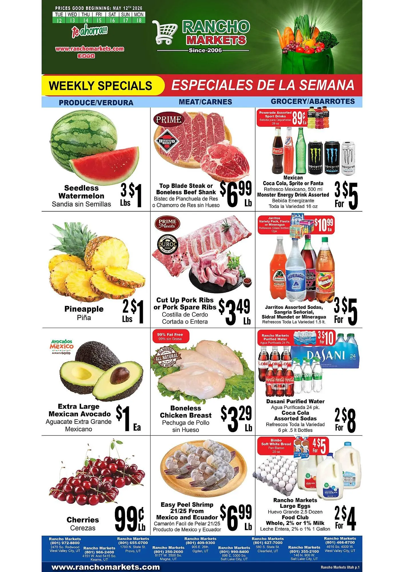 Weekly ad Rancho Markets weekly ad from May 12 to May 18 2026 - Page 1