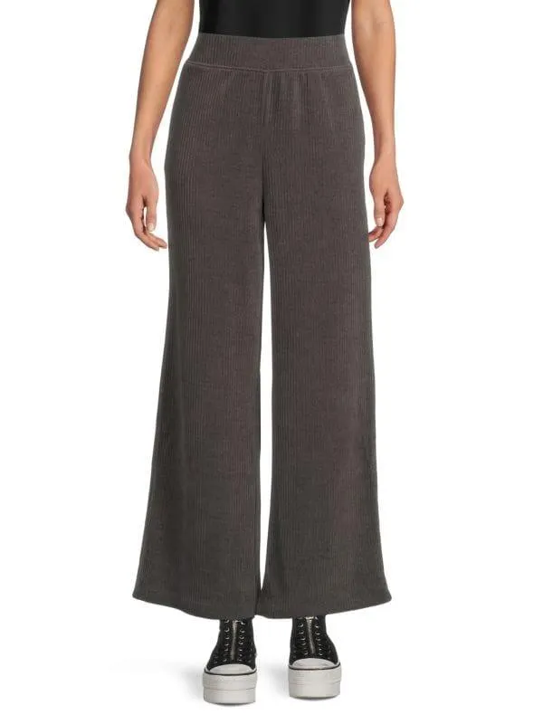 Ribbed Wide-Leg Pants
