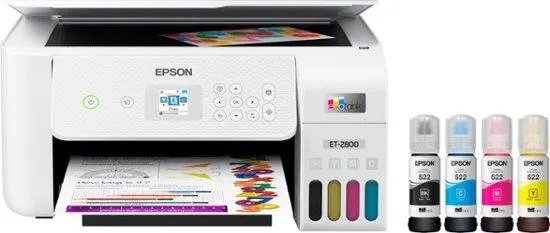 Epson - EcoTank ET-2800 Wireless All-in-One Supertank Inkjet Printer - White