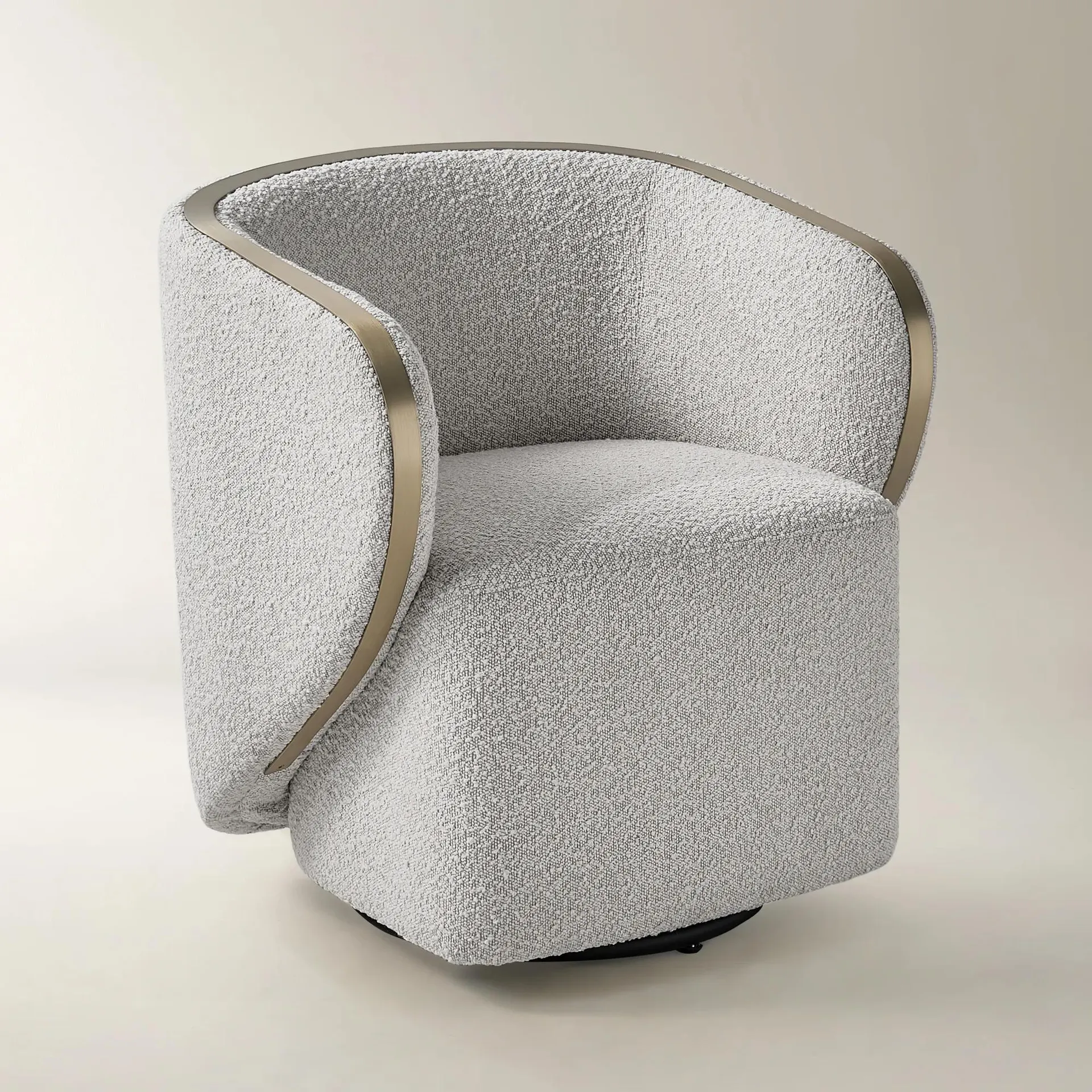 Nova Performance Boucle Swivel Chair - Light Grey