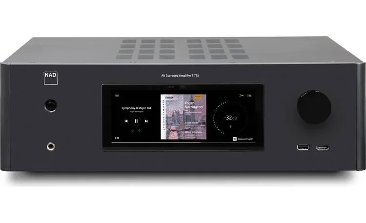 NAD T 778 9.2-channel home theater receiver with Wi-Fi®, BluOS™, Bluetooth®, Apple AirPlay® 2, and Dolby Atmos®