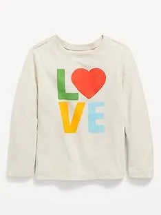 Long-Sleeve Unisex Valentine's Graphic T-Shirt for Toddler